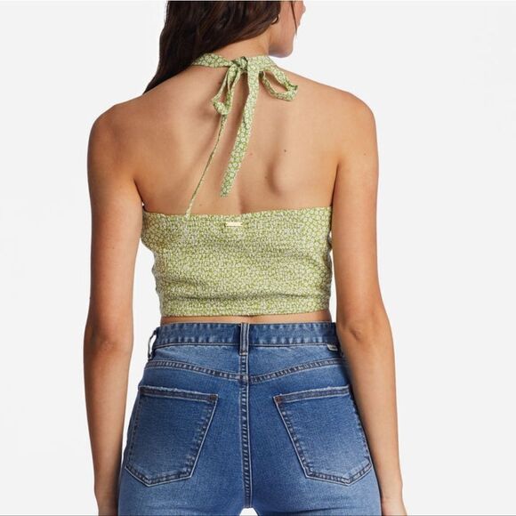 Billabong Retro Wave Halter Fliral Crop Top NWOT - Picture 2 of 7